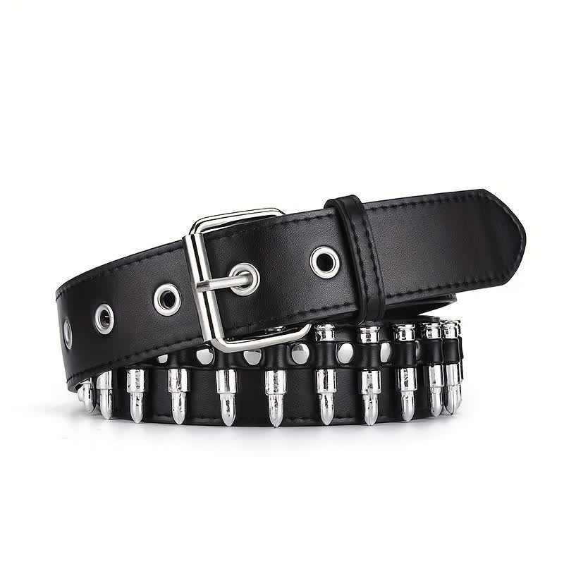 Ceinture en cuir élégante avec rivets et balles punk
