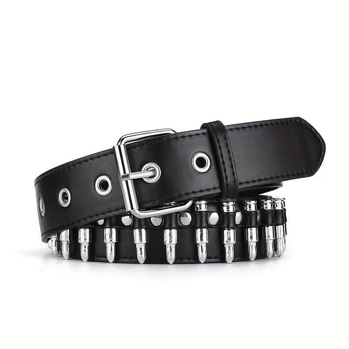 Ceinture en cuir élégante avec rivets et balles punk