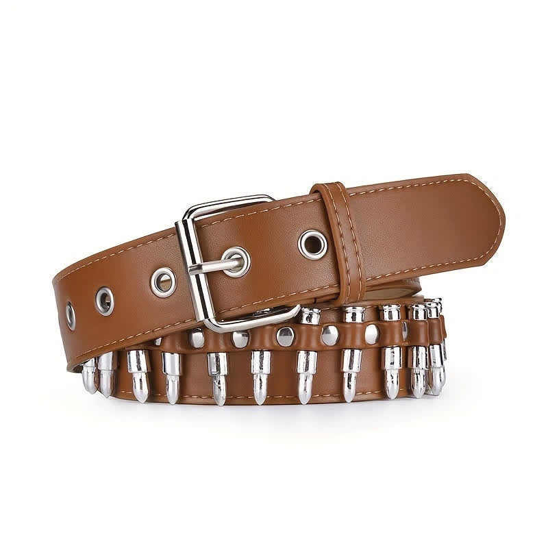 Ceinture en cuir élégante avec rivets et balles punk
