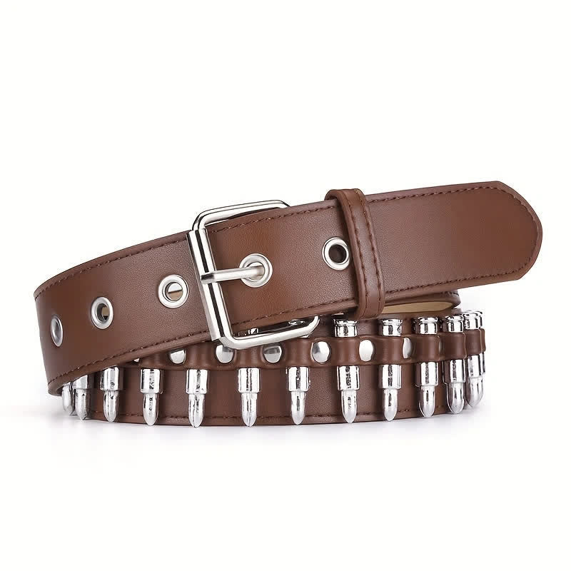 Ceinture en cuir élégante avec rivets et balles punk