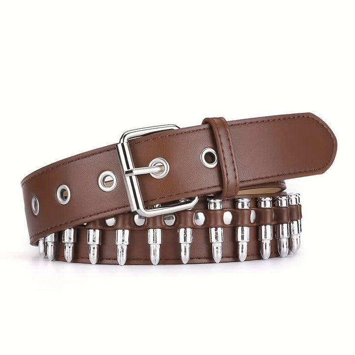 Ceinture en cuir élégante avec rivets et balles punk