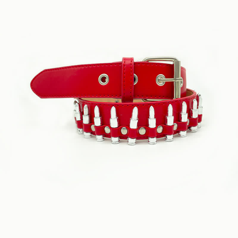 Ceinture en cuir élégante avec rivets et balles punk