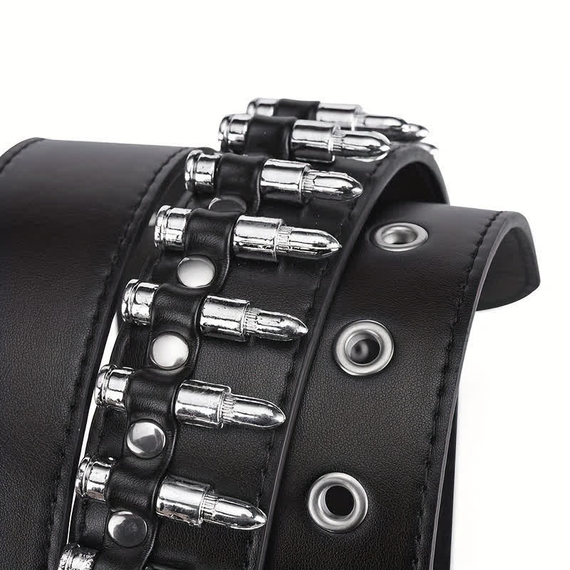 Ceinture en cuir élégante avec rivets et balles punk