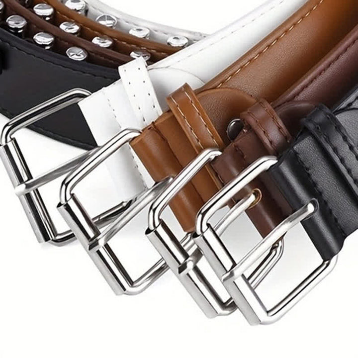 Ceinture en cuir élégante avec rivets et balles punk