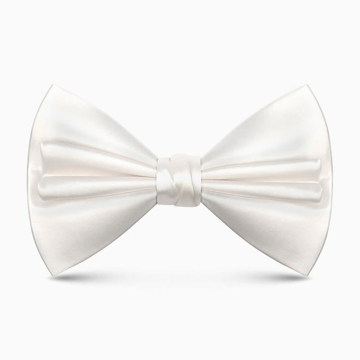 Nœud papillon double épaisseur unique pour homme, couleur unie et froissée