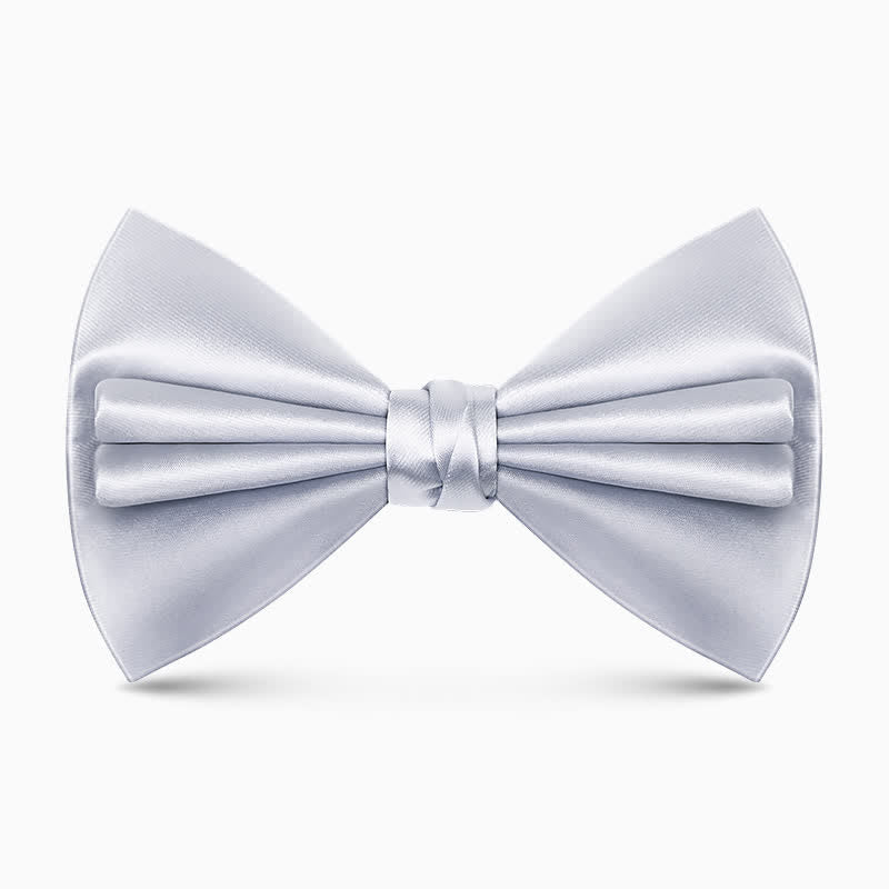 Nœud papillon double épaisseur unique pour homme, couleur unie et froissée