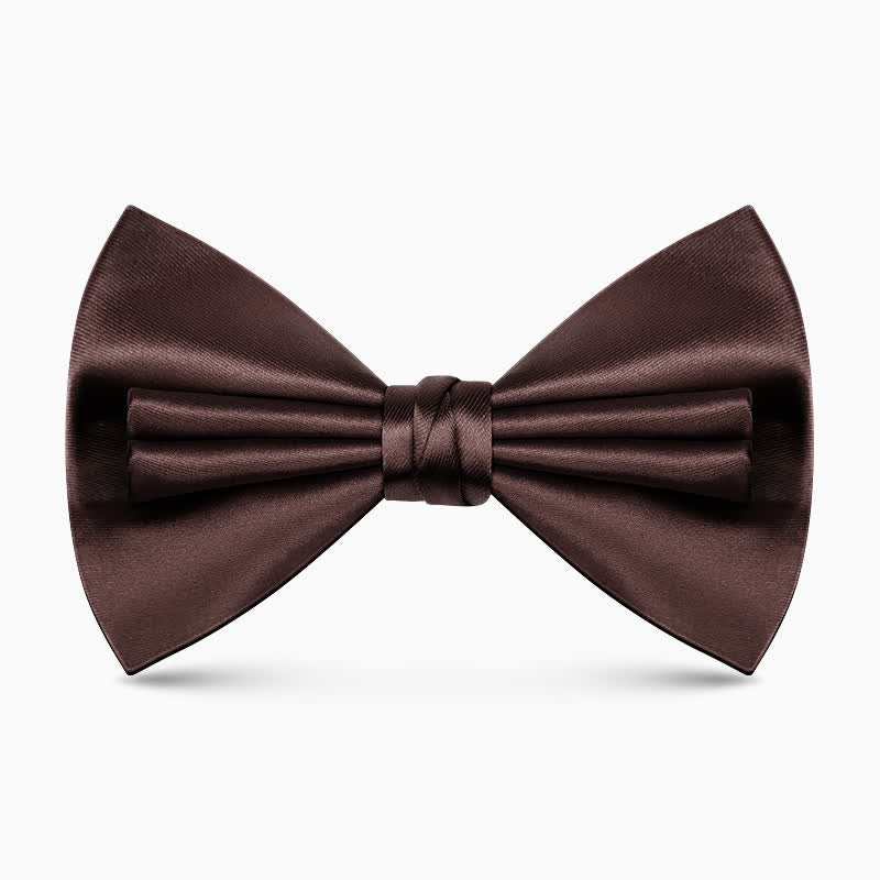 Nœud papillon double épaisseur unique pour homme, couleur unie et froissée