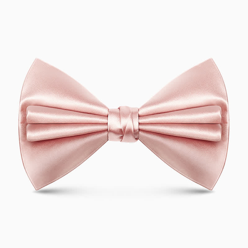 Nœud papillon double épaisseur unique pour homme, couleur unie et froissée