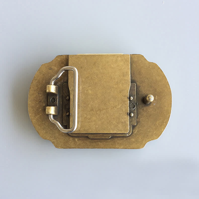 Ceinture en cuir pour homme avec pistolets en bronze et briquet caché