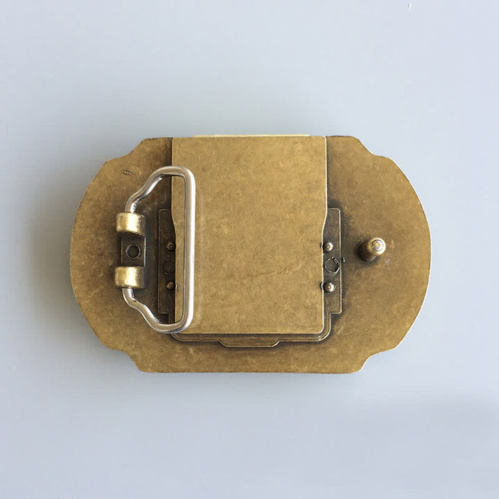 Ceinture en cuir pour homme avec pistolets en bronze et briquet caché