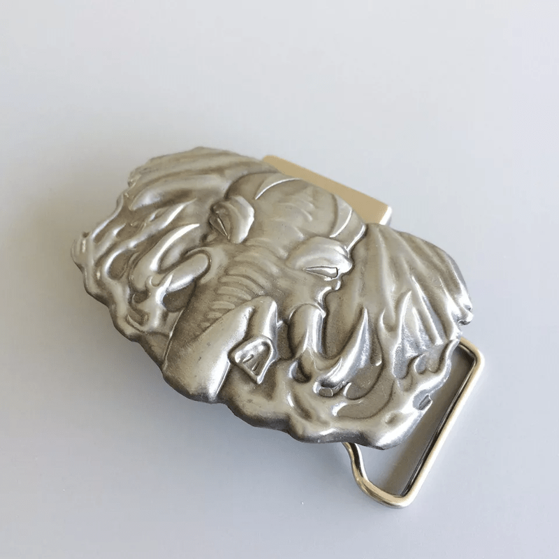 Ceinture en cuir d'éléphant argenté pour homme avec briquet caché