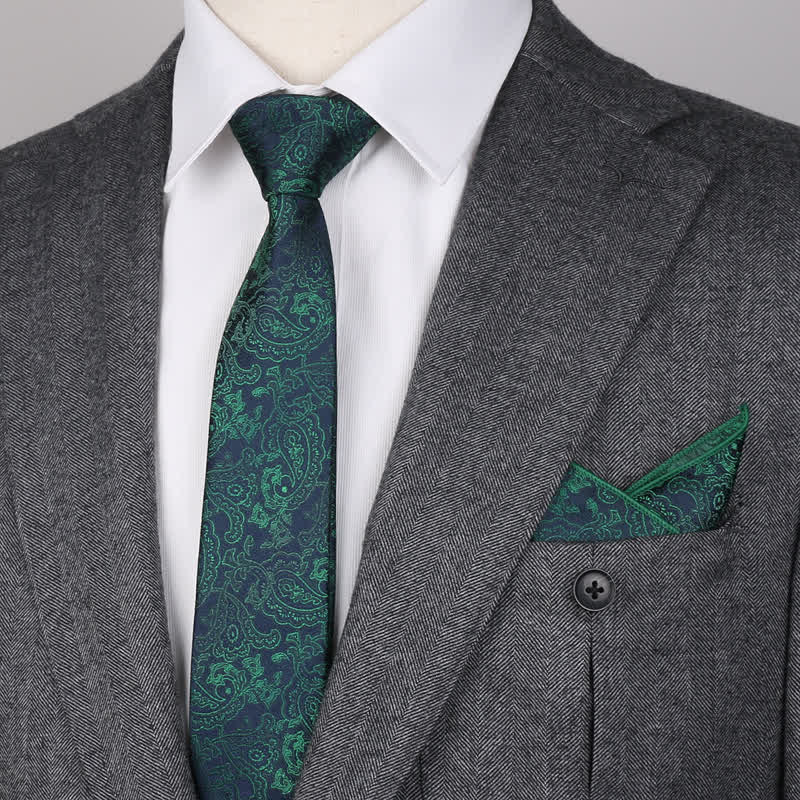 Ensemble de 3 mouchoirs de poche fantaisie pour homme avec nœud papillon et motif cachemire
