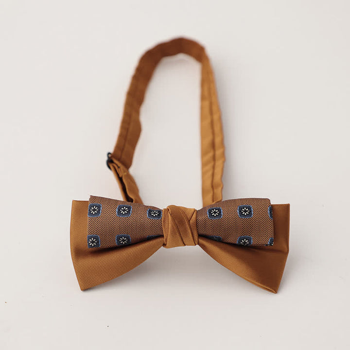 Nœud papillon patchwork floral à deux canapés pour homme