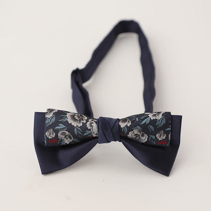 Nœud papillon patchwork floral à deux canapés pour homme