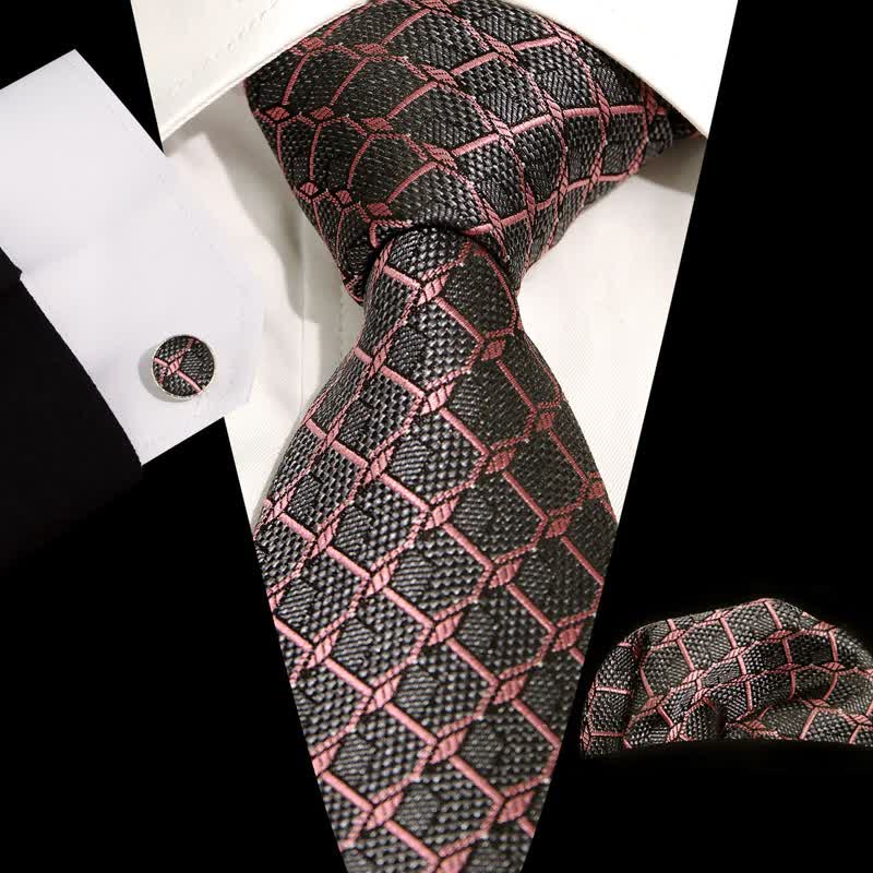 Ensemble de 3 cravates à carreaux pour homme