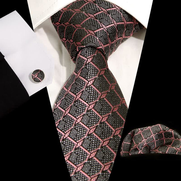 Ensemble de 3 cravates à carreaux pour homme