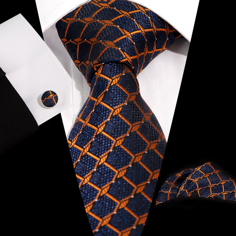 Ensemble de 3 cravates à carreaux pour homme