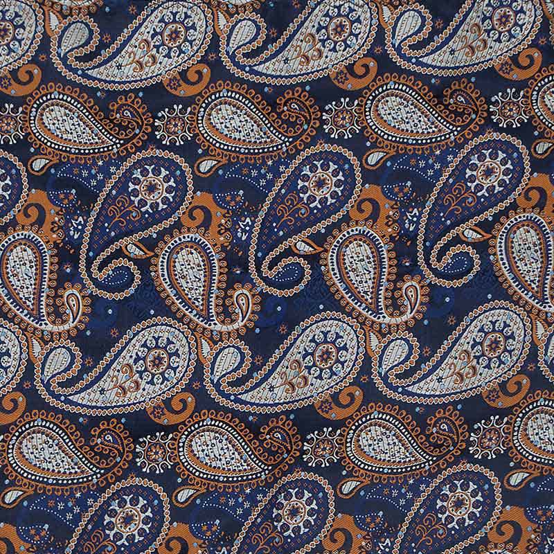 Ensemble de 3 cravates pour hommes à motif cachemire bleu et orange