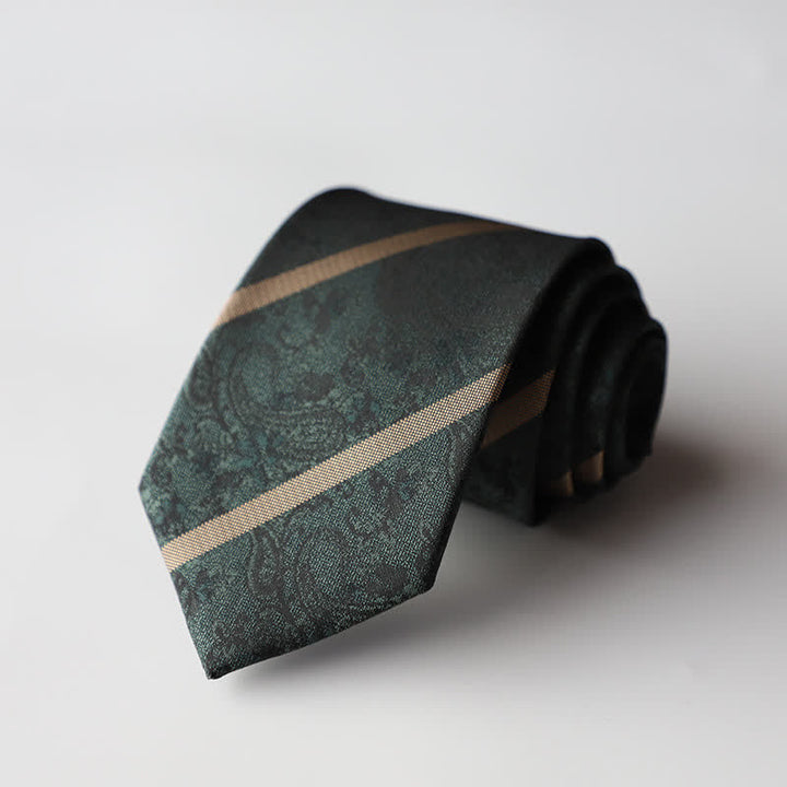 Cravate pour homme à motif rayé et cachemire