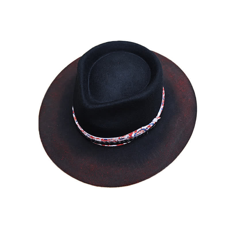 Ceinture à bande Paisley rouge amusante, chapeau de cowboy noir