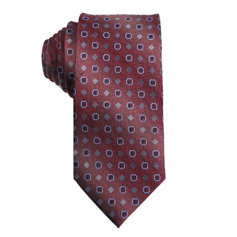 Accessoires de robe de soirée Paisley série rouge foncé pour hommes Cravate