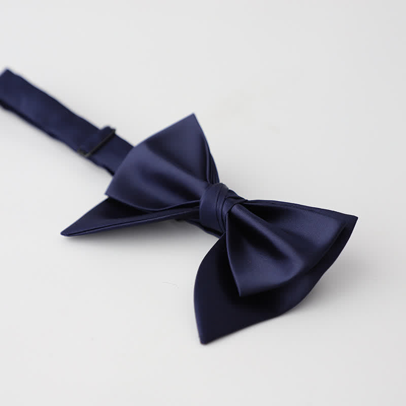 Nœud papillon surdimensionné à double épaisseur de couleur unie pour homme