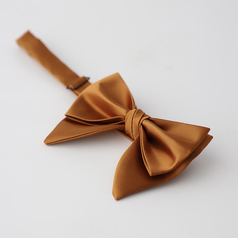 Nœud papillon surdimensionné à double épaisseur de couleur unie pour homme