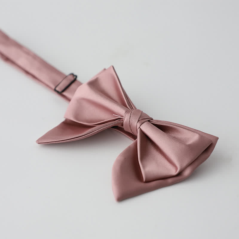 Nœud papillon surdimensionné à double épaisseur de couleur unie pour homme