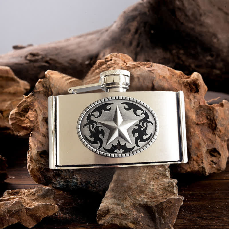 Ceinture en cuir Western Star DIY pour homme de 3 oz avec flasque cachée