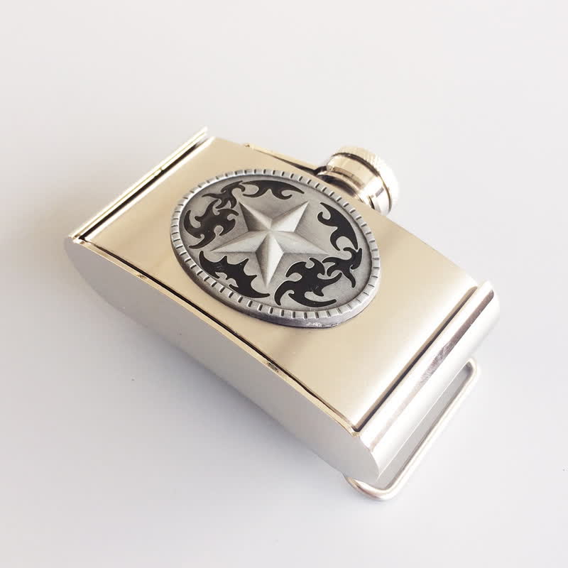 Ceinture en cuir Western Star DIY pour homme de 3 oz avec flasque cachée