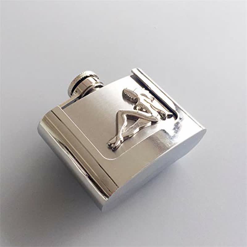 Ceinture en cuir pour homme et femme avec flasque cachée, 2 oz