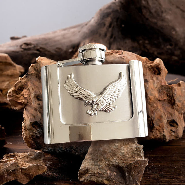 Ceinture en cuir Flying Eagle DIY pour homme de 2 oz avec flasque cachée