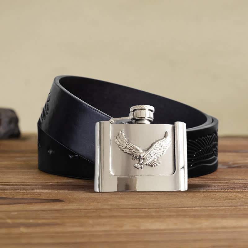 Ceinture en cuir Flying Eagle DIY pour homme de 2 oz avec flasque cachée