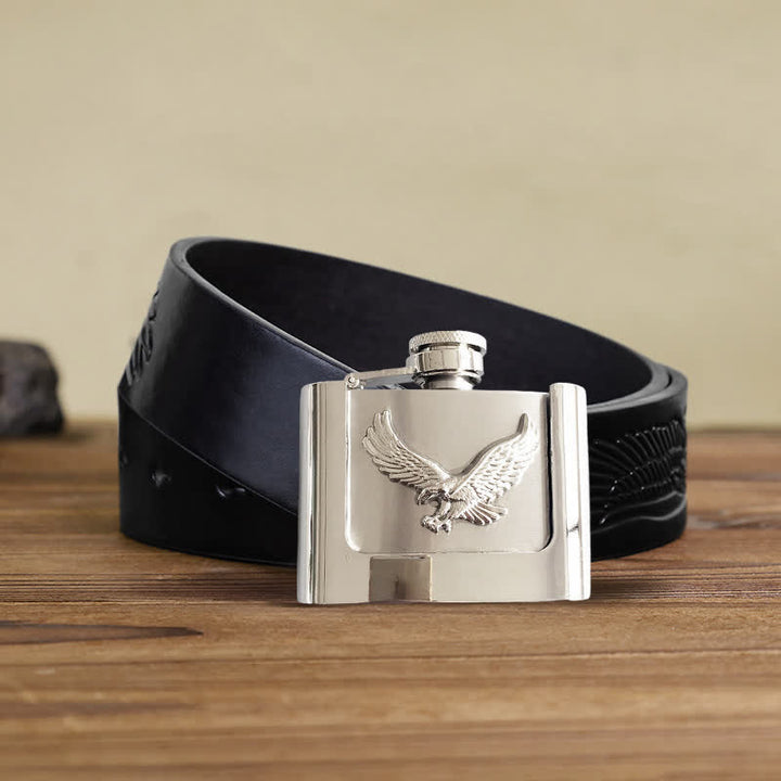 Ceinture en cuir Flying Eagle DIY pour homme de 2 oz avec flasque cachée