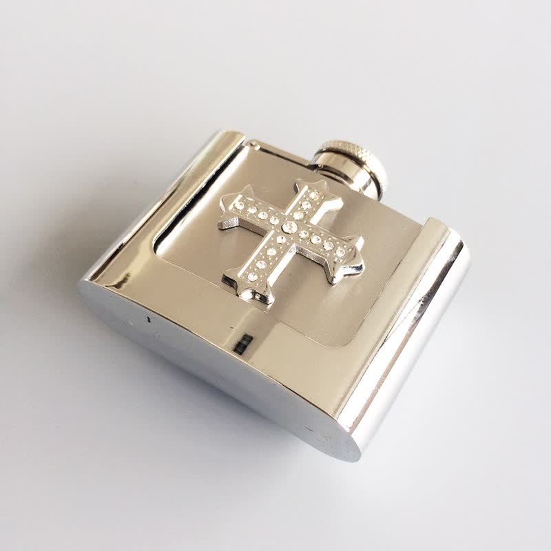 Ceinture en cuir à strass pour homme avec flasque cachée, 2 oz