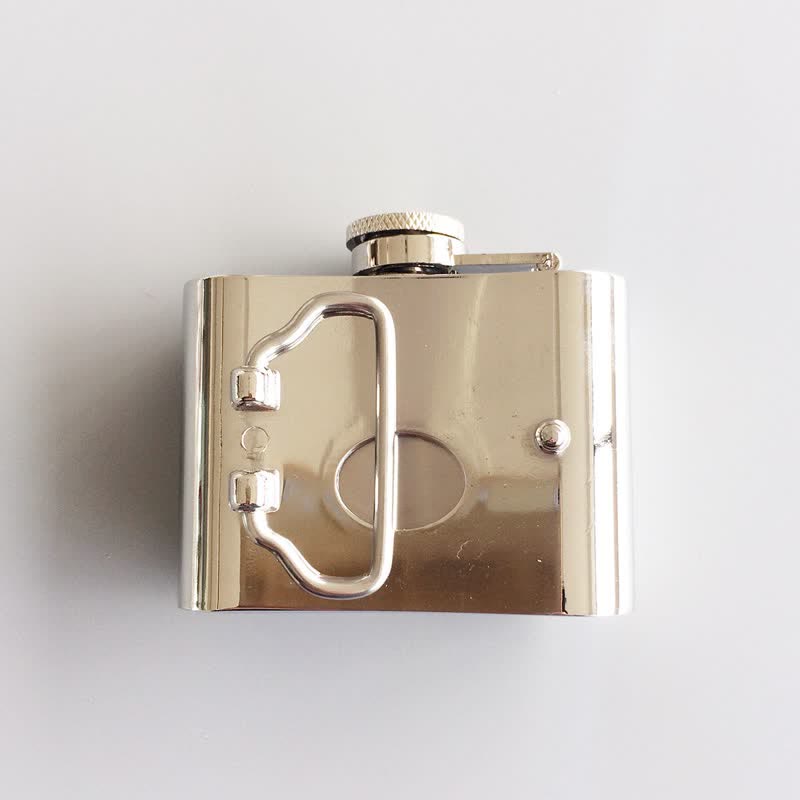 Ceinture en cuir à strass pour homme avec flasque cachée, 2 oz