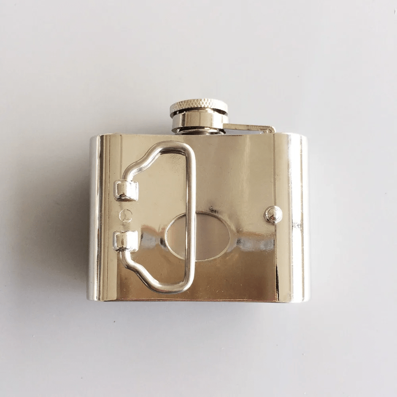 Ceinture en cuir à strass pour homme avec feuille d'érable et flasque cachée, 2 oz