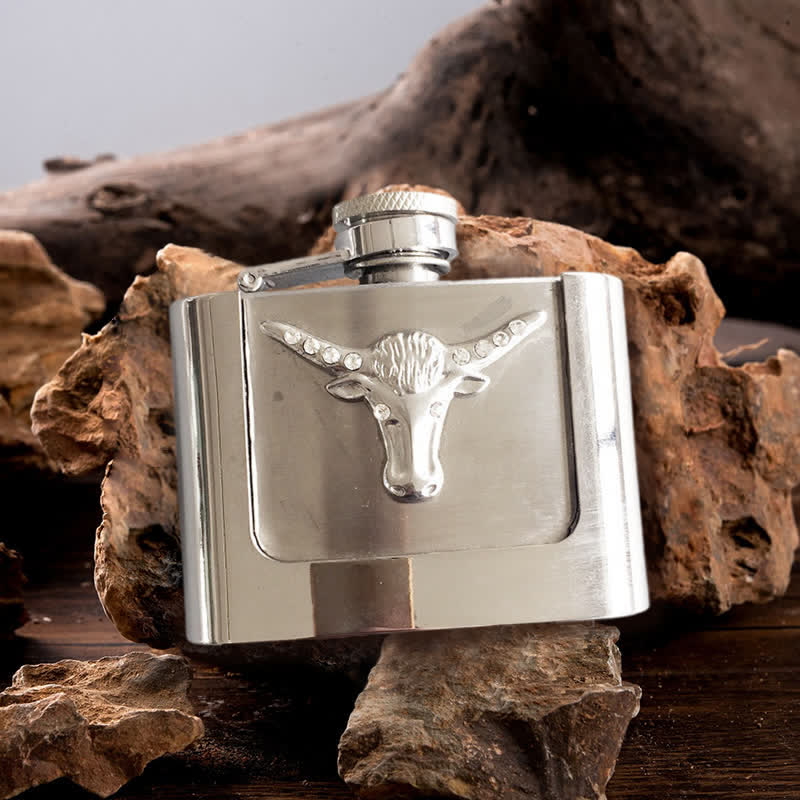 Ceinture en cuir à tête de taureau DIY pour homme de 2 oz avec flasque cachée