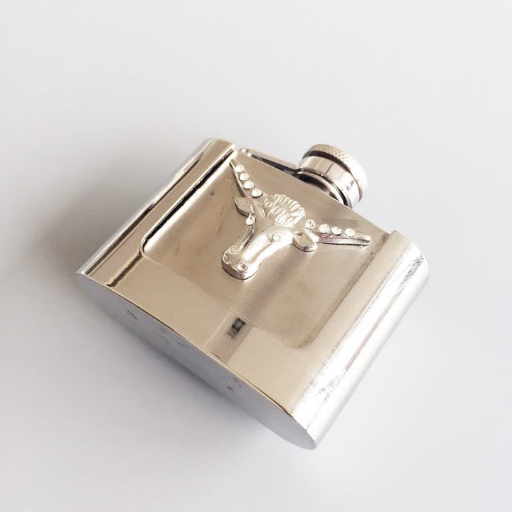 Ceinture en cuir à tête de taureau DIY pour homme de 2 oz avec flasque cachée