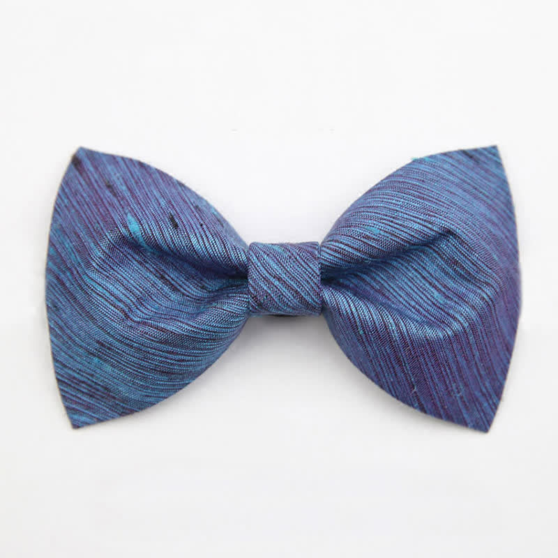 Nœud papillon en soie à motifs sergés distinctifs pour hommes