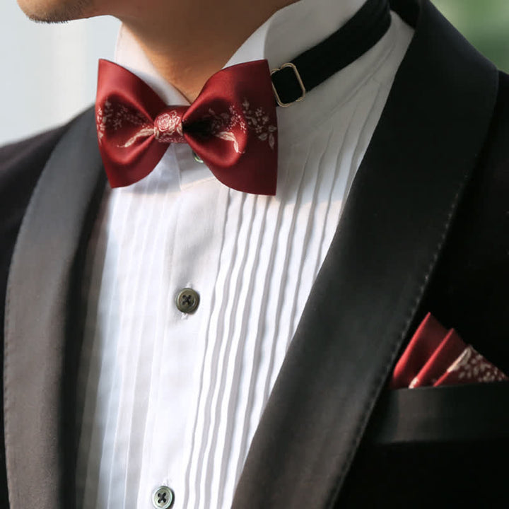 Nœud papillon de mariage élégant à motif floral pour homme