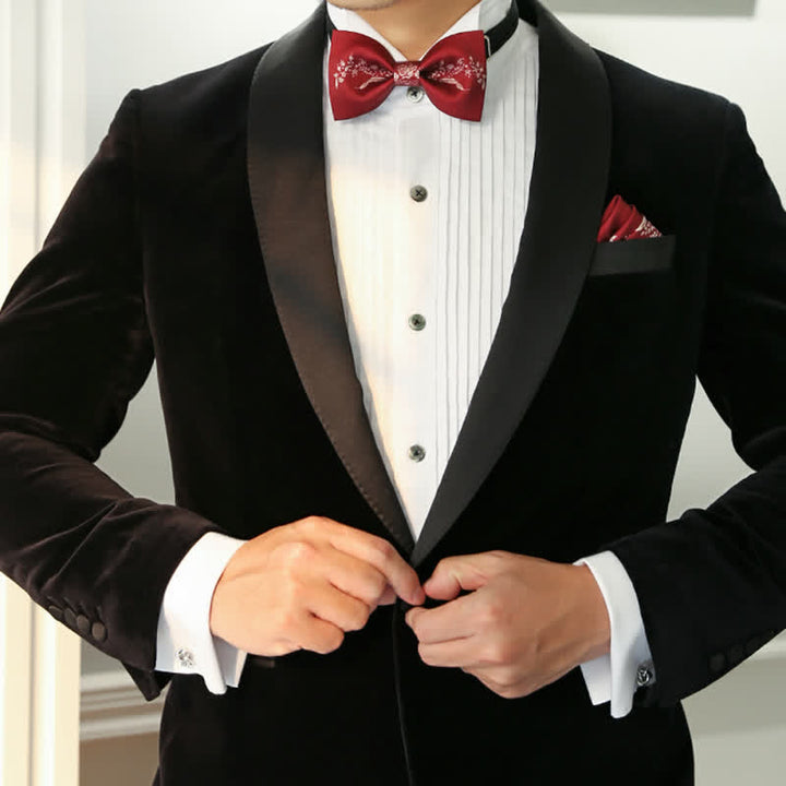 Nœud papillon de mariage élégant à motif floral pour homme