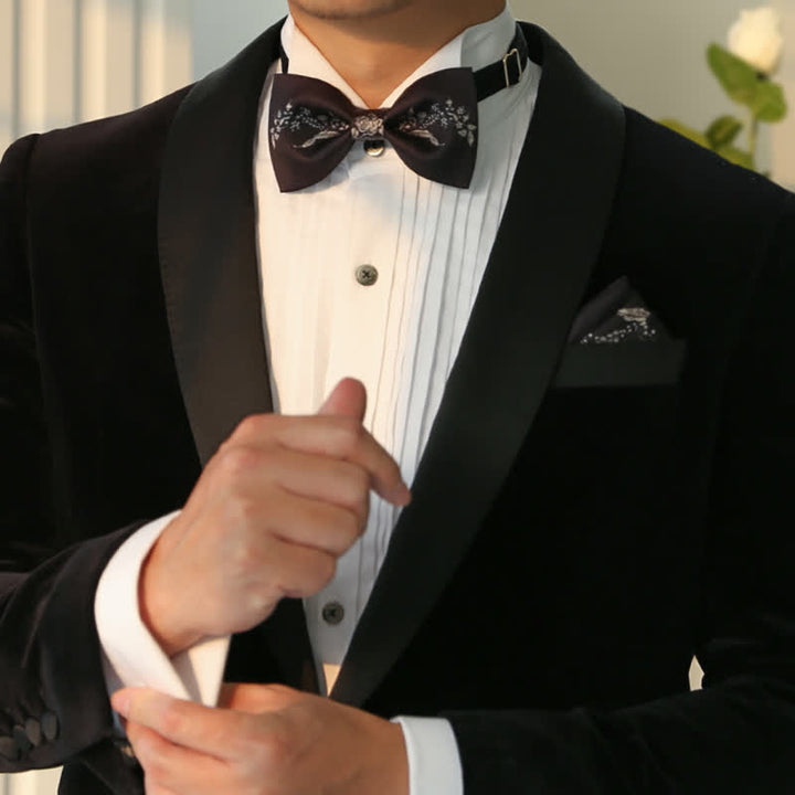 Nœud papillon de mariage élégant à motif floral pour homme