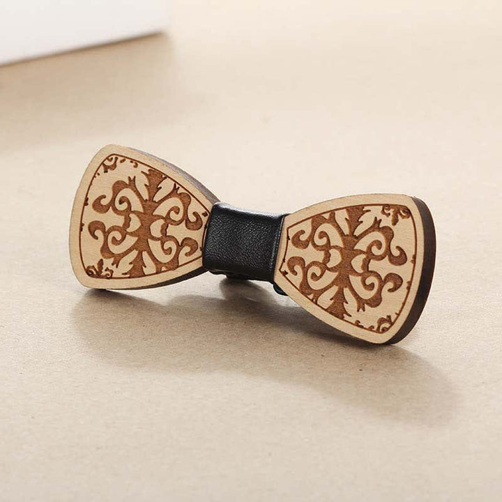 Accessoires de fête de mariage pour hommes Nœud papillon en bois sculpté