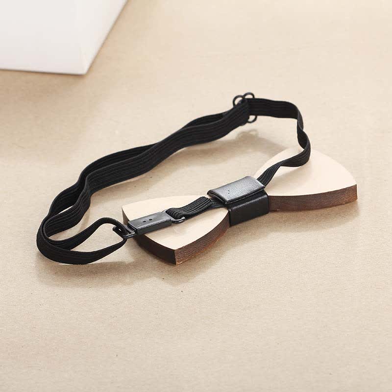 Accessoires de fête de mariage pour hommes Nœud papillon en bois sculpté