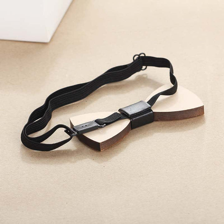 Accessoires de fête de mariage pour hommes Nœud papillon en bois sculpté