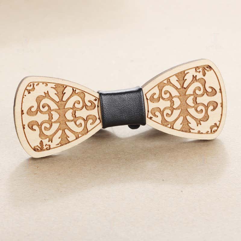 Accessoires de fête de mariage pour hommes Nœud papillon en bois sculpté