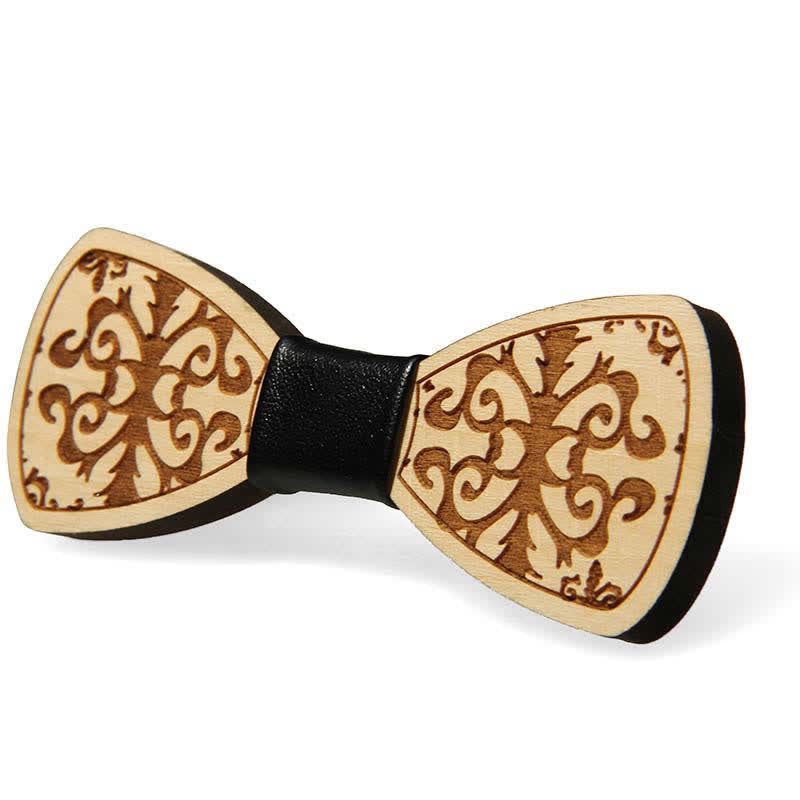 Accessoires de fête de mariage pour hommes Nœud papillon en bois sculpté