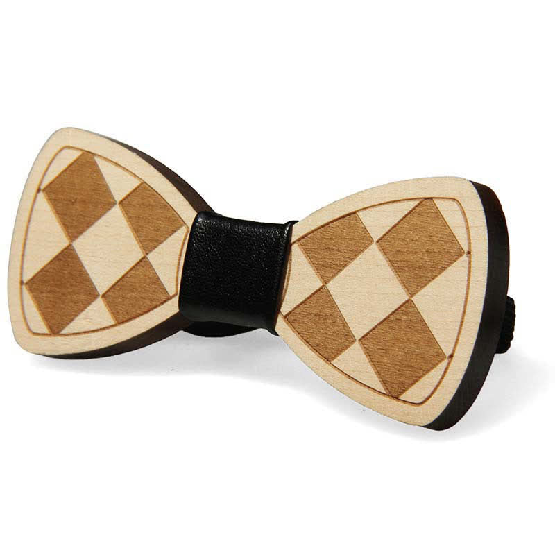 Accessoires de fête de mariage pour hommes Nœud papillon en bois sculpté