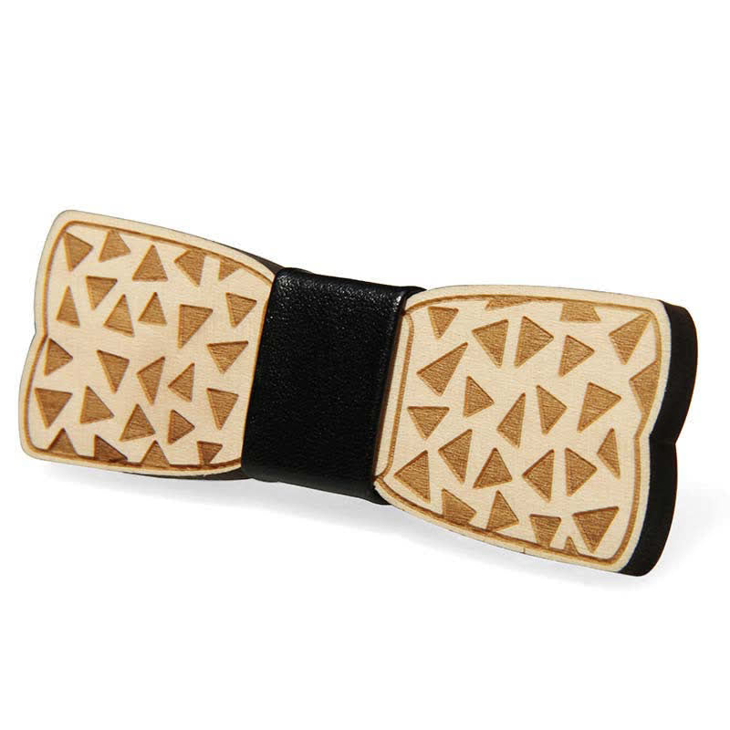 Accessoires de fête de mariage pour hommes Nœud papillon en bois sculpté